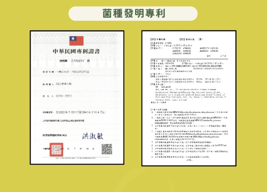 中華民國菌種發明專利證書