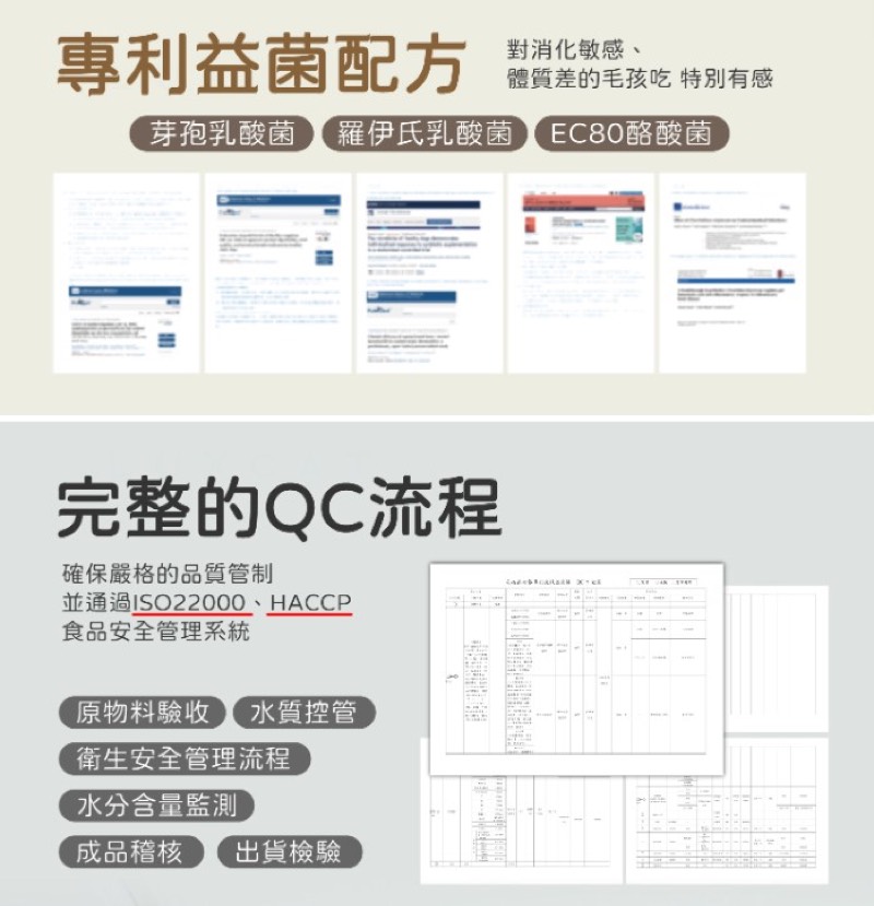 專利益菌配方與品質控管